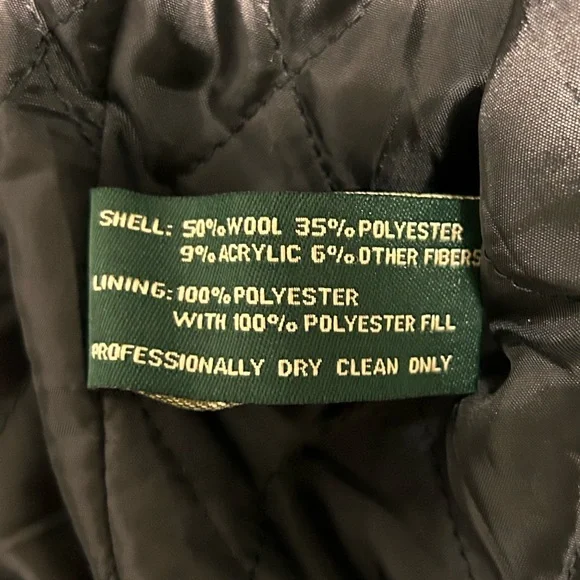 Lauren Ralph Lauren Men’s Wool Peacoat 48R XL Black Double-Breasted Classic Coat - Picture 5 of 7